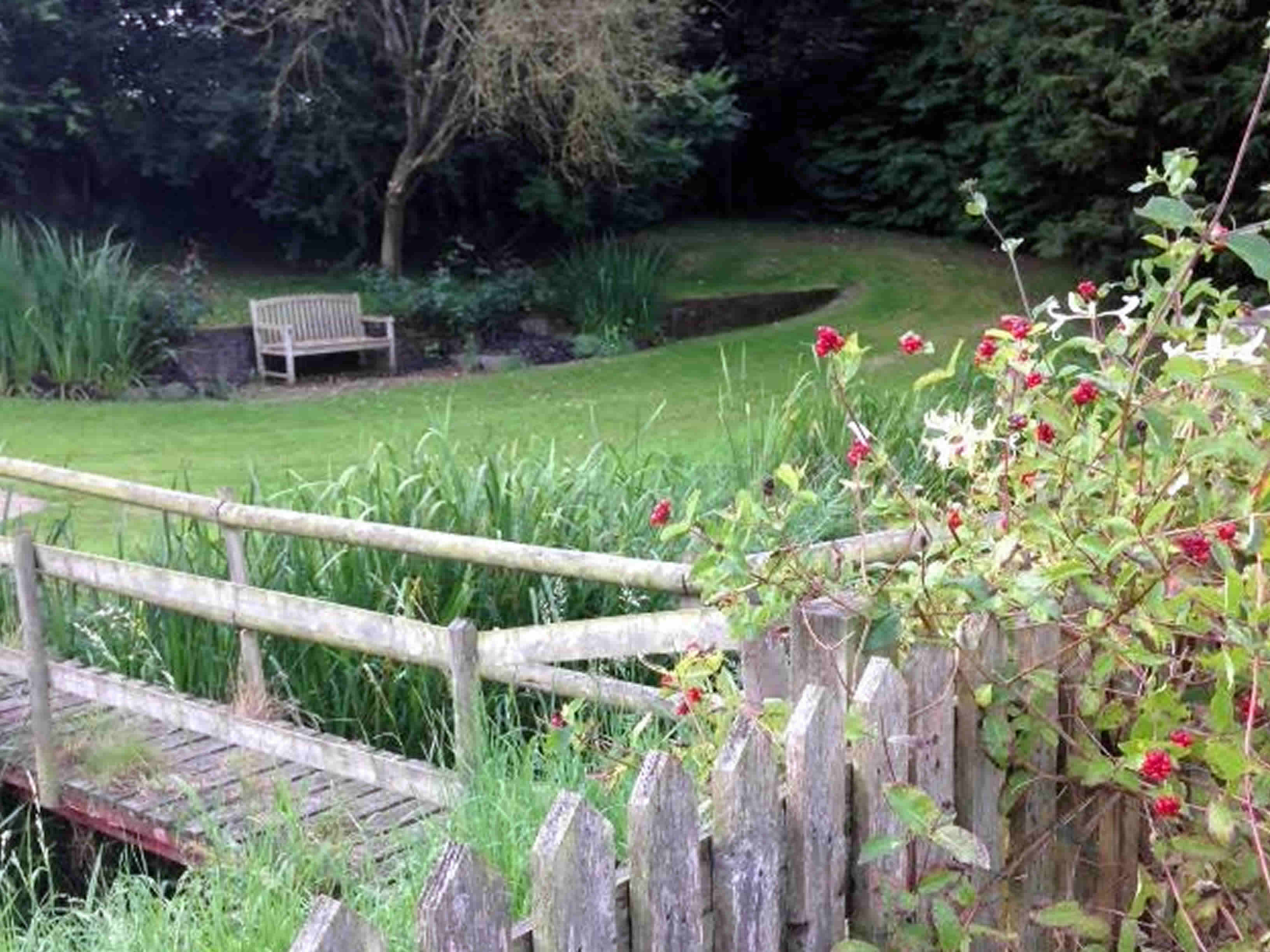 Garden stream which forms part of the Cheshire/Clwyd border, making it a perfect getaway